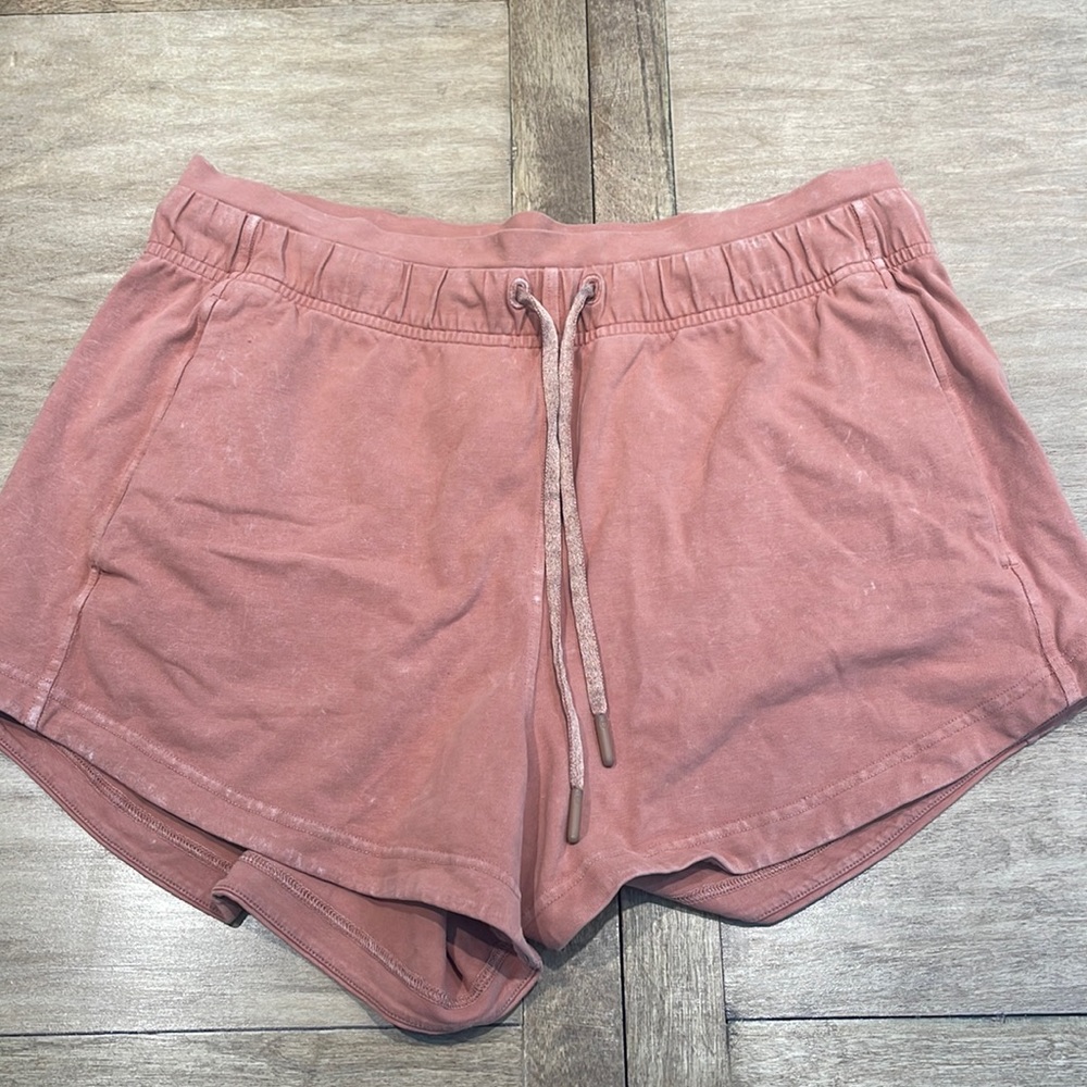 Lululemon burnt orange shorts. Thick and stretchy material. Very soft